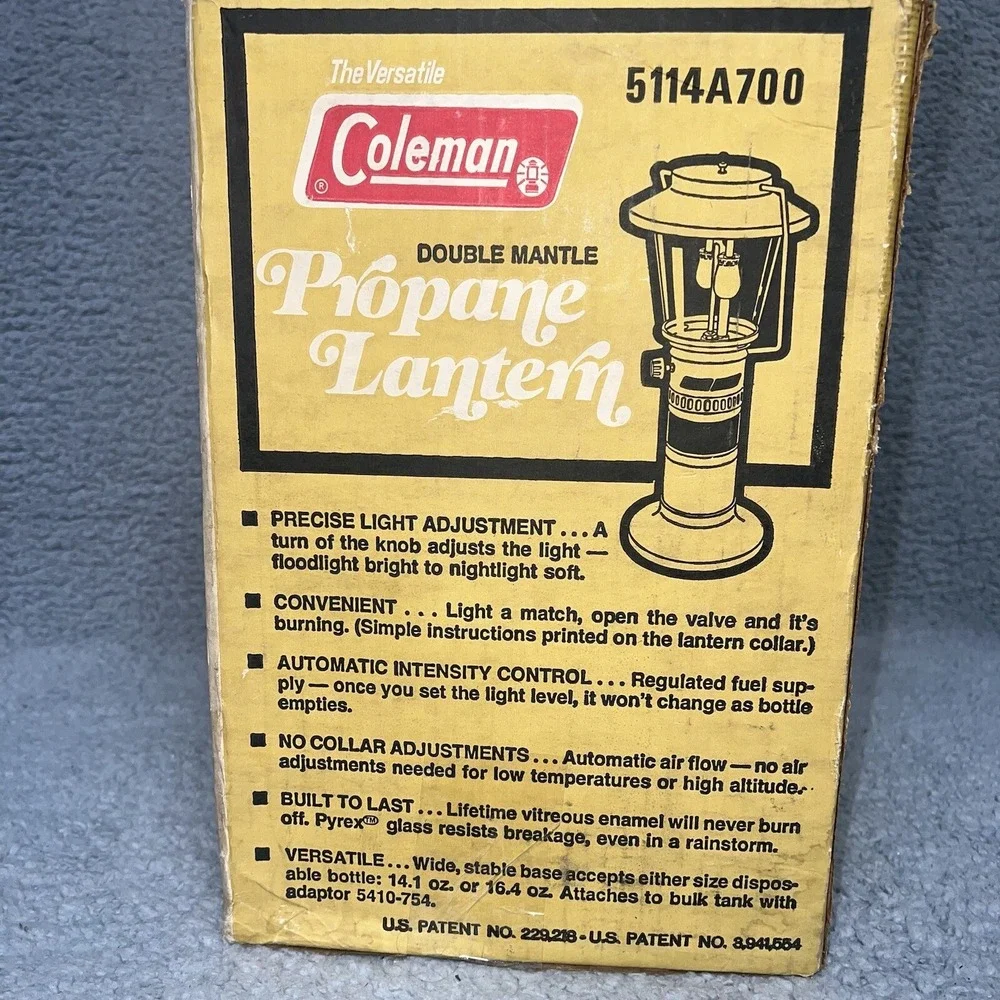 VTG Coleman Double Mantle Propane Lantern 5114A970 Box & NOS Bernzomatic Mantles